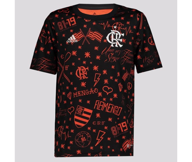 Camisa pré-jogo masculina juvenil do Flamengo 2022