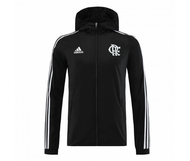Jaqueta de Futebol Masculina Flamengo Windrunner Full Zip Com Capuz Preta 2023