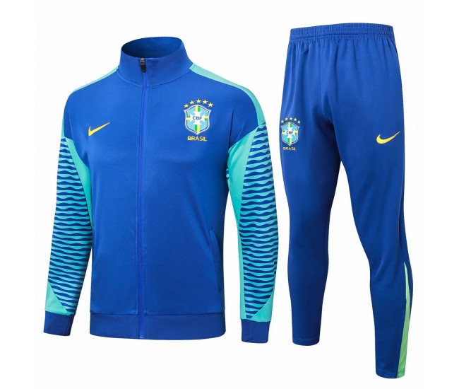 Seleção Brasileira Masculina Azul Treinamento Apresentação Futebol Tracksuit 2024-25