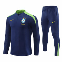 Seleção Brasileira Masculina Azul Marinho Treinamento Técnico Futebol Tracksuit 2023-24